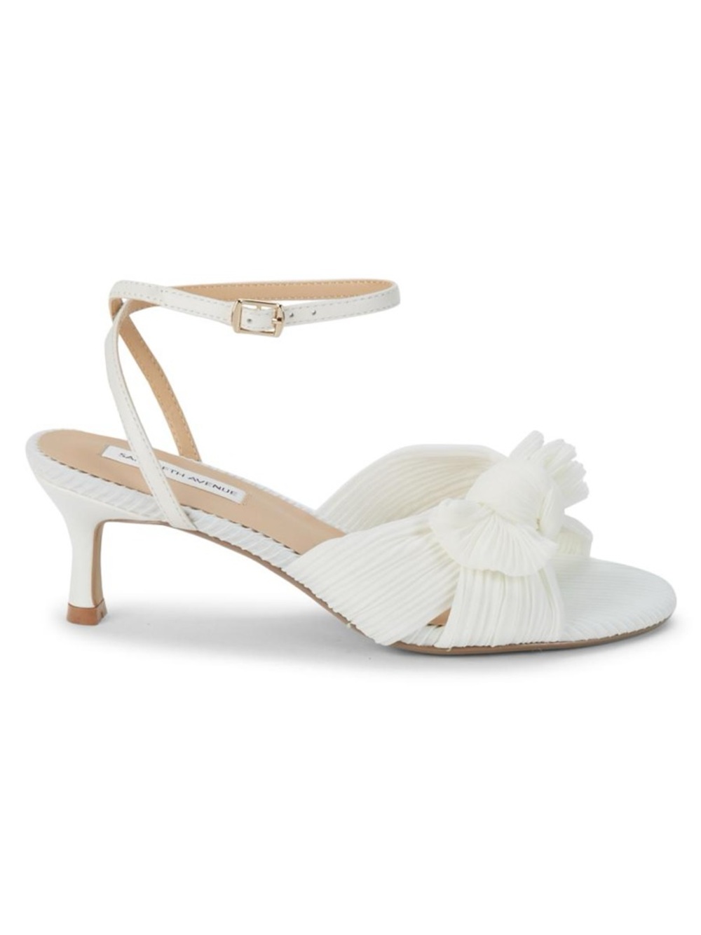Saks Fifth Avenue Ivory Bow Ankle-Strap Heels - Picture 2 of 4